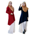 China-Hersteller-arabische Abnutzungs-lange Hülse gedruckte moslemische Bluse, Singapur-Art und Weise islamische Blusen-moslemische Baumwollfrauen Bluse